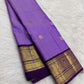 Lavender purple handwoven pure silk Butta Kanjeevaram saree — full saree overview — Idam Living