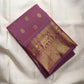 Purple Kanjipuram saree with Mayil motifs and gold zari pallu