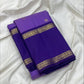 Lavender Purple Pure Silk Kanchi Pattu Rettapet Saree - full saree view