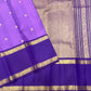 Lavender Purple Pure Silk Kanchi Pattu Rettapet Saree - grand pallu detail