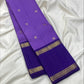 Lavender Purple Pure Silk Kanchi Pattu Rettapet Saree - royal purple heritage border detail