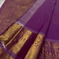 Lavender Pure Silk Kanchipuram saree with Mayil border