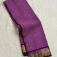 Kathiripoo lavender handwoven pure silk Kanjivaram butta saree with purple zari border, full view