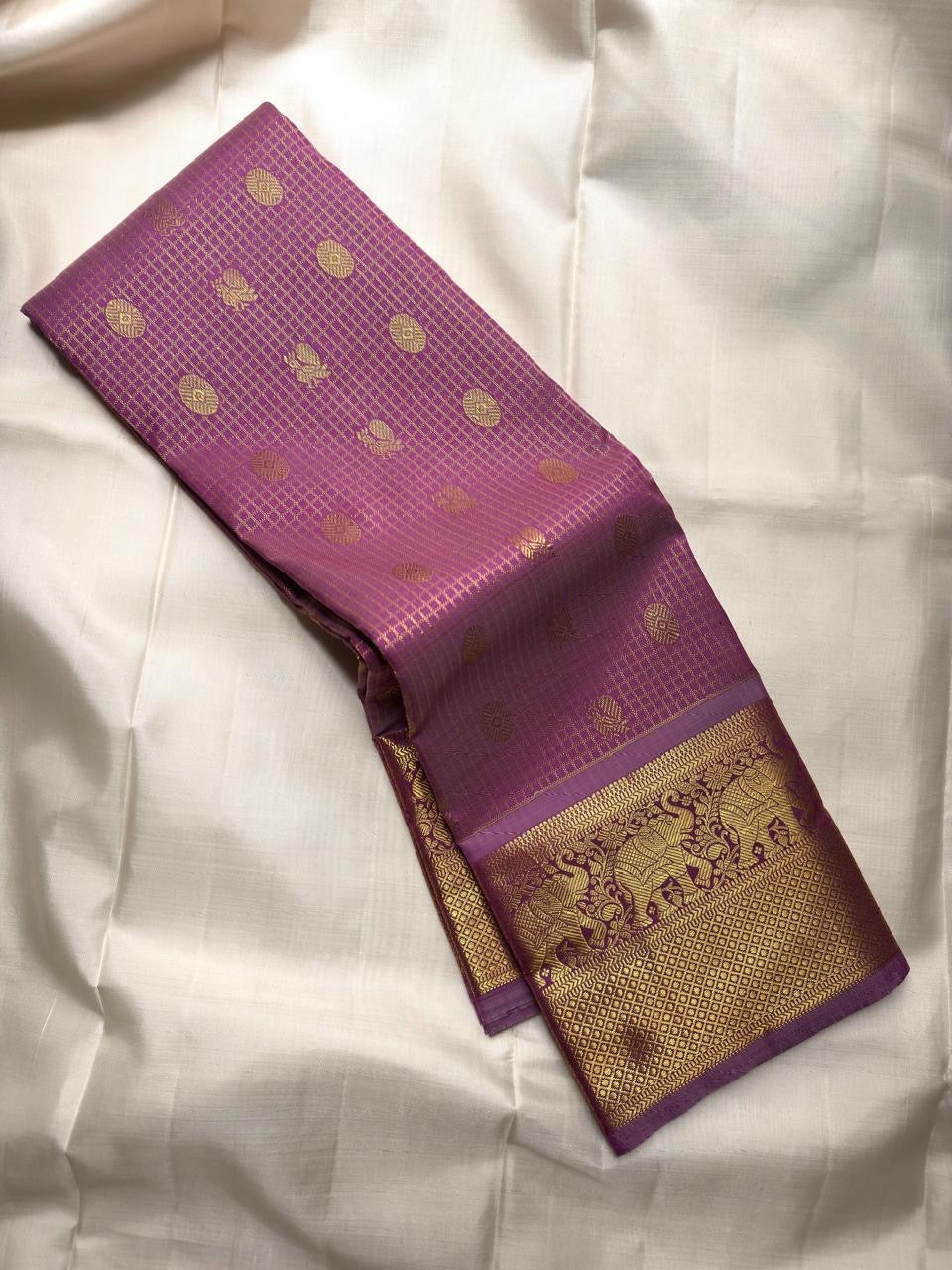 Lavender KanchiPattu Lightweight silk saree