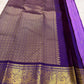Lavender purple Pure Silk Kanjipuram Butta saree with deep violet border