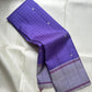 Lavender-purple pure silk Kancheepuram saree, close body detail