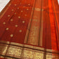 Lavender Kathiripoo Handwoven Pure Silk Kancheepuram Butta Saree with Rust-Arakku Gold Zari Border