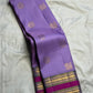 Lavender Purple pure silk KanchiPattu Zari Kattam saree with Raspberry Pink zari border.