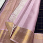 Lavender-Grey border with cool Pale Gold zari ornament.