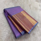 Lavender-sky blue double-shot Butta Pure Silk Kanchipuram saree, full drape