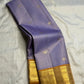 Lavender handwoven pure silk Vairaoosi Kanjivaram saree with gold border