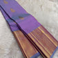 Lavender warp and sky blue weft double-shot Pure Silk Kanchipuram saree