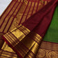 Leaf Green Kanchi Pattu Zari Kattam saree — folded view