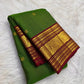 Leaf Green Kanchi Pattu Zari Kattam saree — gold zari checkered grid body detail