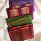 Leaf green pure silk Kanchipuram saree with peacock archway border and gold zari buttas
