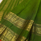 Vivid Leaf Green Handwoven Pure Silk Kanchipuram Saree with Rettapet Mayil Zari Border