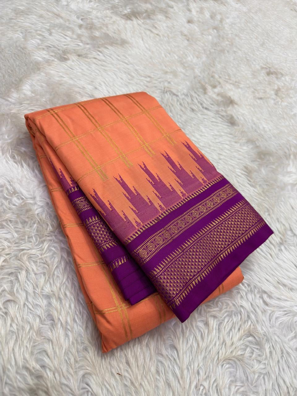 Silk Mark lightweight Arani silk saree with traditional South Indian weaving