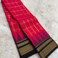 Lightweight pure silk saree from Arani with structured kattam pattern