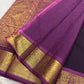 Handwoven lightweight violet Kanjivaram saree with festive heirloom pallu