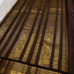Lightweight Kanchipuram silk saree in espresso brown with antique gold zari