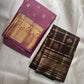 Lightweight Kanjeevaram silk saree in deep cinnamon brown with zari kattam weave