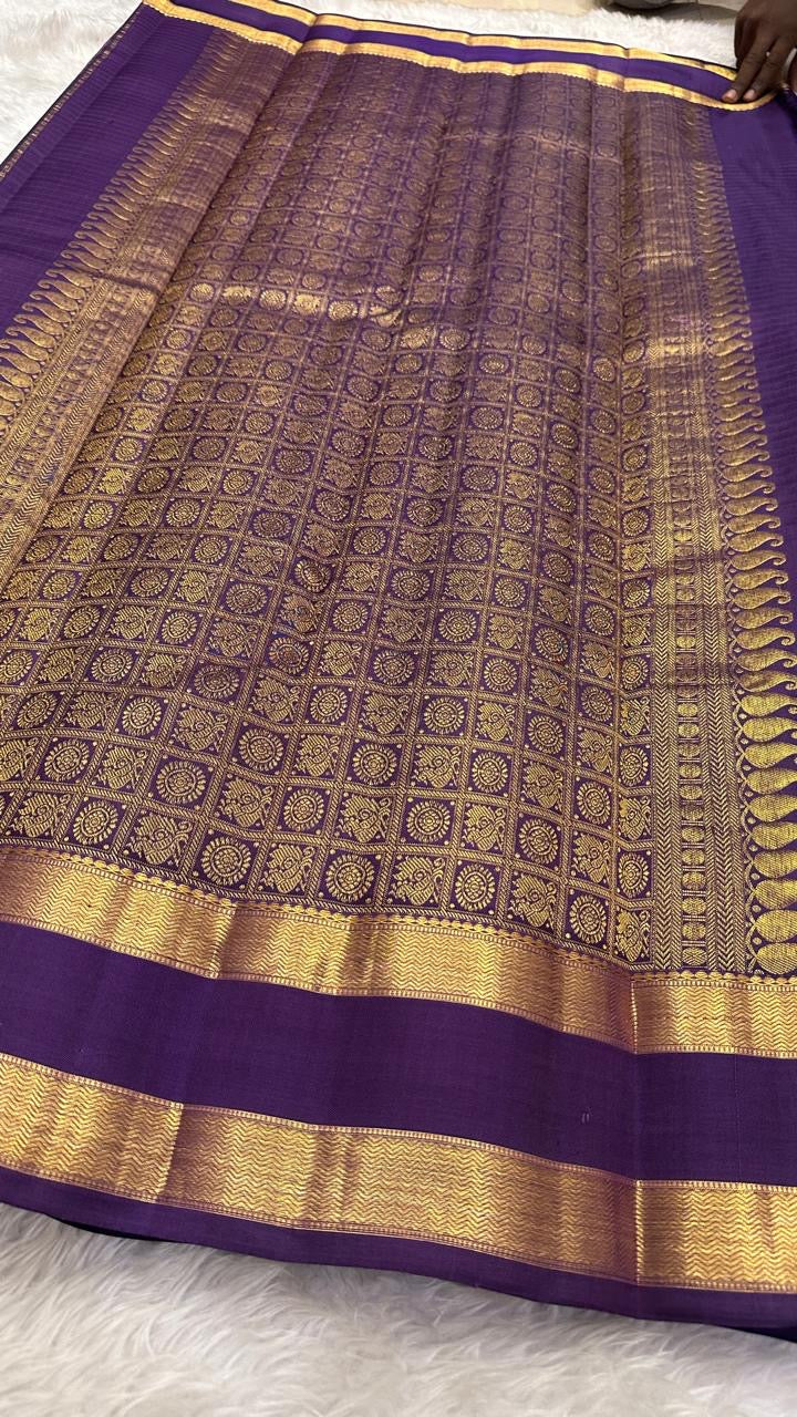 Soft Lilac pure silk Kanjipuram saree — lightweight