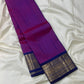 Lightweight fuchsia Kanjeevaram silk saree with royal blue border and gold zari — Idam Living