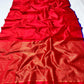 Pure silk ruby red Chanderi saree with traditional zari border ready to ship from USA
