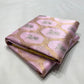 Lilac pink handwoven Pure Silk Chanderi saree with mustard-yellow border