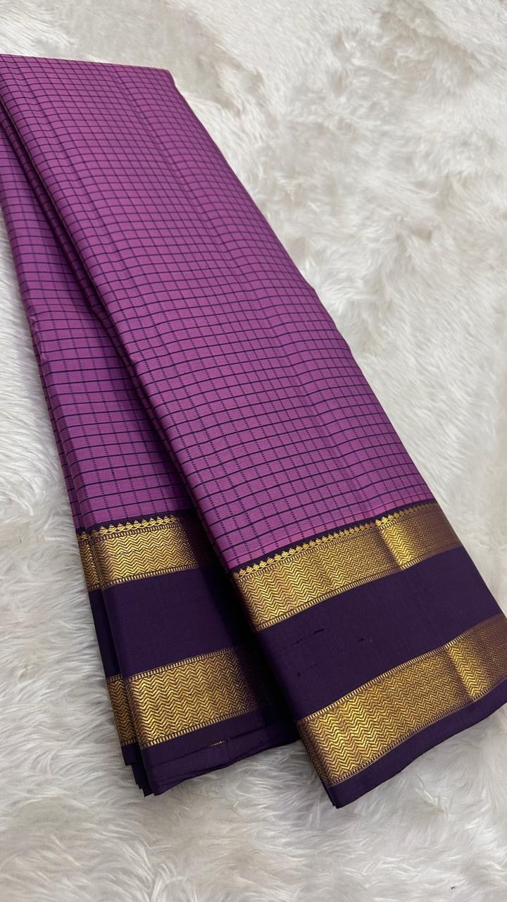 Soft Lilac pure silk Kanjipuram saree — lilac