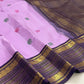 Silk-thread Annam swan and Mayil peacock butta detail on lilac body