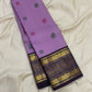 Full lilac Kanjivaram Varisaipet saree folded view