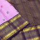 Lilac handwoven pure silk Kanjivaram saree with silk-thread Mayil and Annam butta — Idam Living