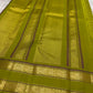 Rettapet gold zari pallu on lime green Kancheepuram pure silk saree — Idam Living