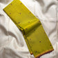 Lime Green Kanjivaram Saree — delicate petite zari border detail
