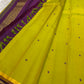 Lime Green Kanjivaram Saree — full drape, pure silk Kanchipuram handwoven — Idam Living