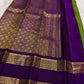 Lime Green and Purple Handwoven Pure Silk Kanjipuram Saree with Zari Kattam Body and Gold Rettapet Border