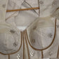 Nila Ivory Tissue Silk Structured Blouse with Gathered Churidar Sleeves and Mirror Work