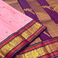 Grand Deep Purple zari pallu with parrots woven in zari