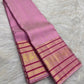 Soft Lotus Pink Pure Silk Kanchipuram Varisaipet saree.