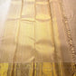 Luminous Ivory-Gold Pure Silk KanchiPattu Zari Kattam Saree - body detail