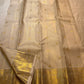 Luminous Ivory-Gold Pure Silk KanchiPattu Zari Kattam Saree - heritage zari border detail