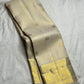 Luminous Ivory-Gold Pure Silk KanchiPattu Zari Kattam Saree - grand pallu detail