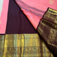 Blush pink Kanchi Pattu Korvai silk saree with antique gold zari border, luxury drape
