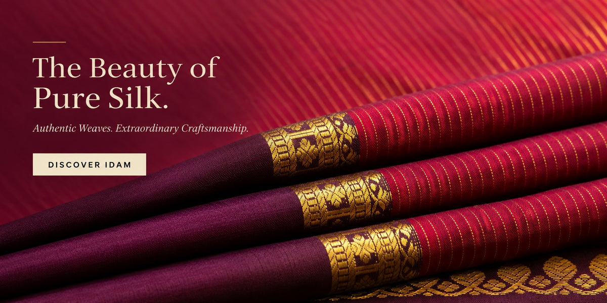 The Beauty of Pure Silk. Authentic Weaves. Extraordinary Craftsmanship. Shop Pure Silk Kanchipuram sarees