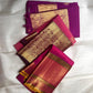 Luxury purple Kanjeevaram silk saree with peacock motif weaving
