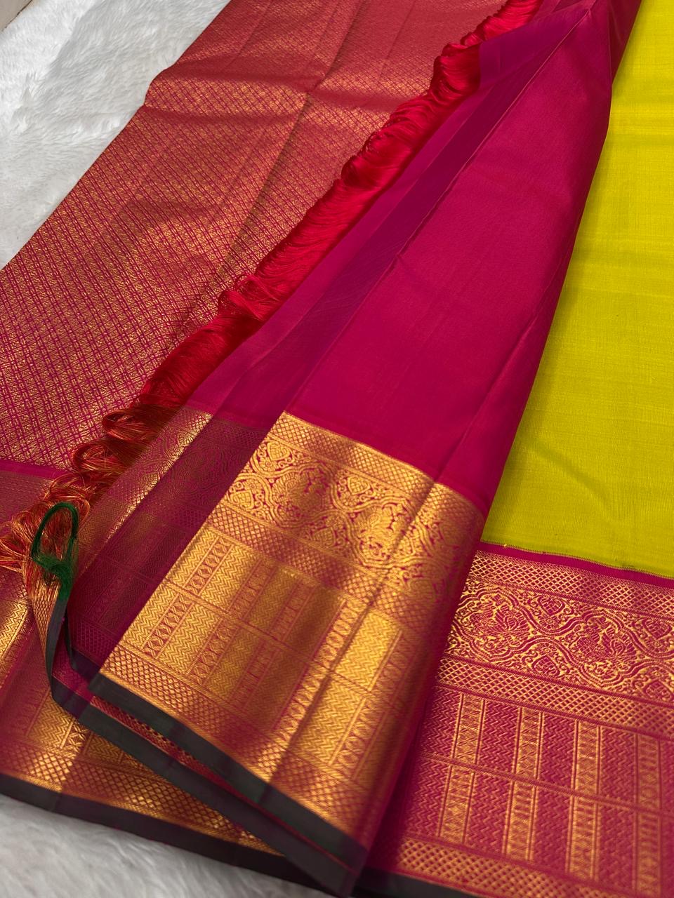 Maanga gold zari korvai border kanchipuram saree – Idam Living Pure Silk Kanchipuram saree