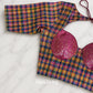 Custom Made Multicolor Checks pure Handwoven  cotton Blouse (Made to Measure)