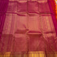 Full magenta Kanchi Pattu saree with kamalam butta, folded view