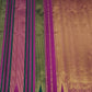 Magenta and Dark Green Handwoven Pure Silk Kanchi Pattu Saree with Gold Zari Stripe Border